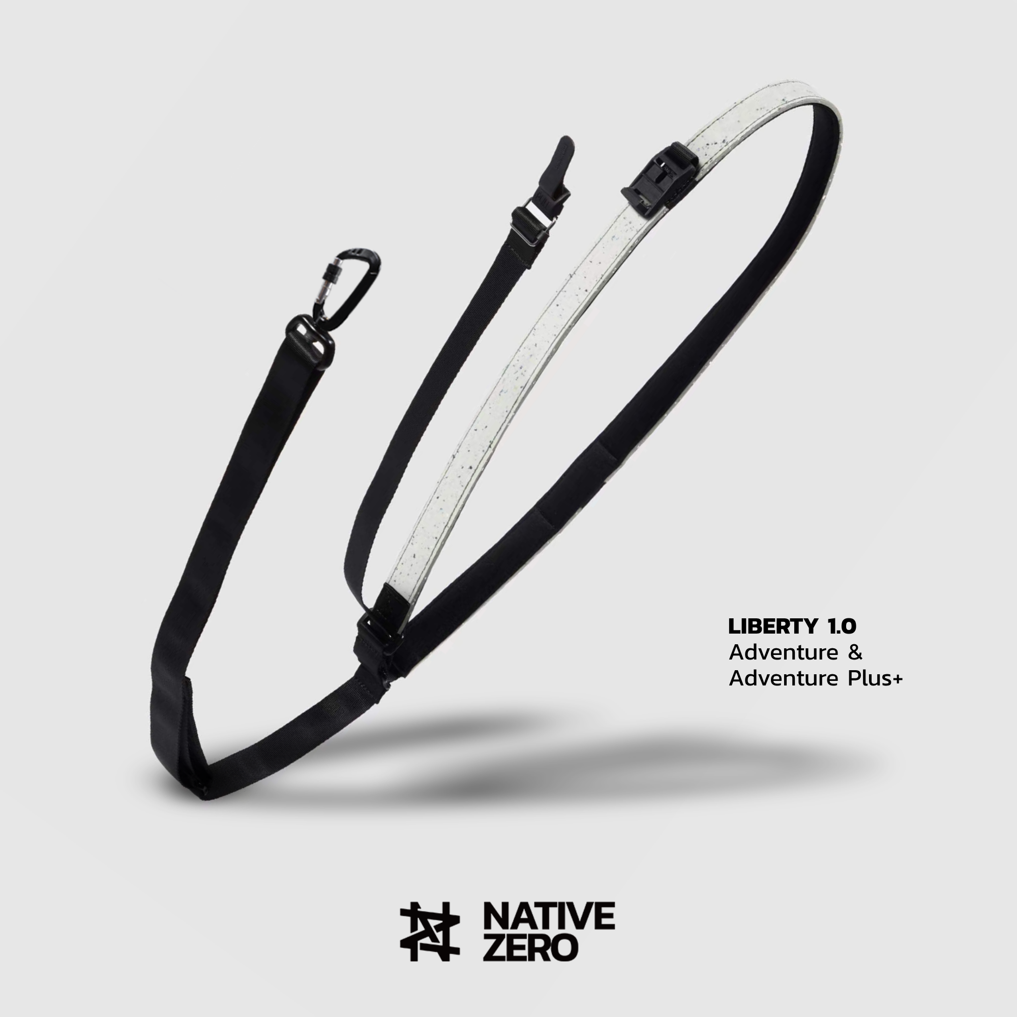 LIBERTY 1.0 ADV+ sustainable dog leash in Breezy Grey, recycled FLEX-GRIND™ — NATIVE ZERO