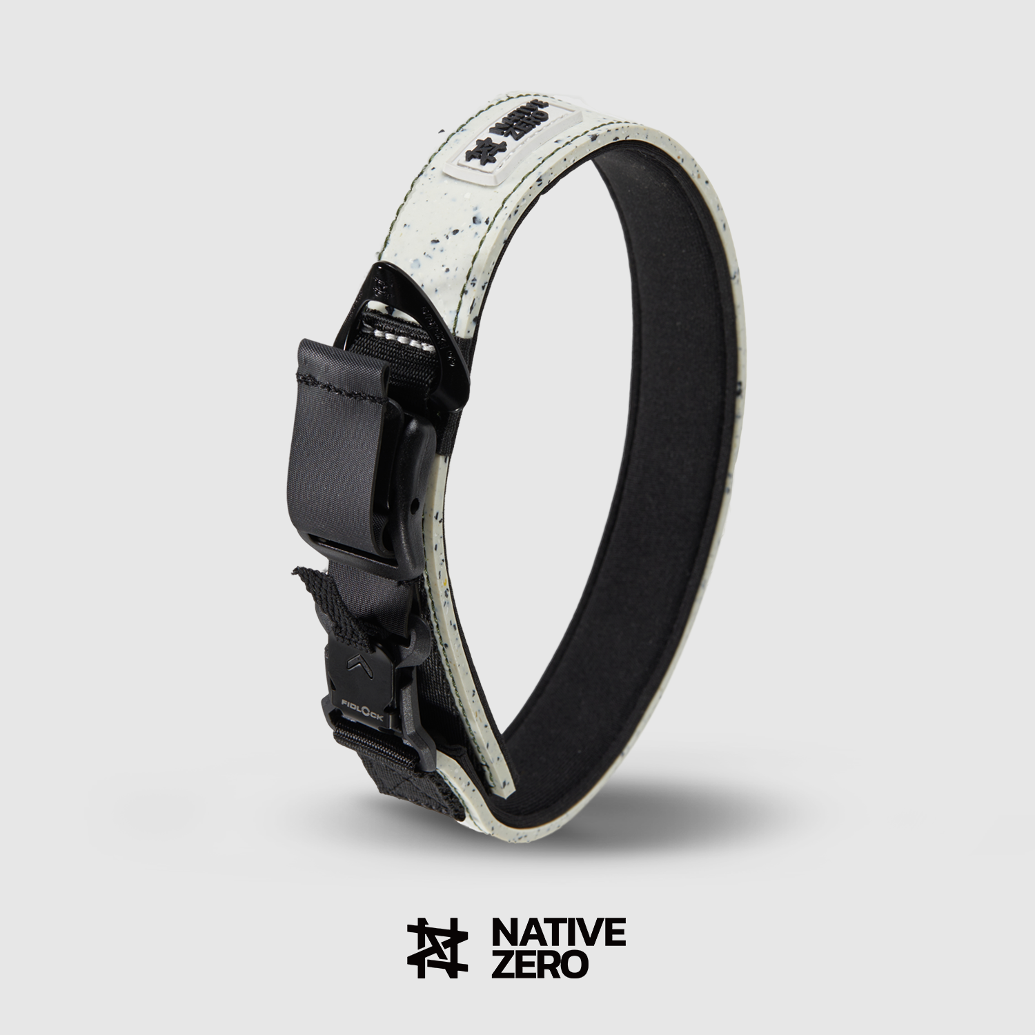 ARI 1.0 sustainable dog collar in Breezy Grey, recycled FLEX-GRIND™ material — NATIVE ZERO